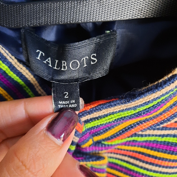 Talbots Multicolored Striped Blazer Sz 2 - Picture 7 of 7